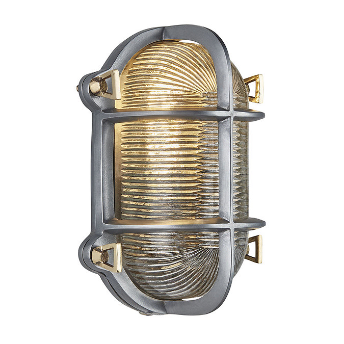 Industville 6" Bulkhead Outdoor & Bathroom Oval Light - Gunmetal - BK-IP65-OWL6-GN-SW-RB Profile La