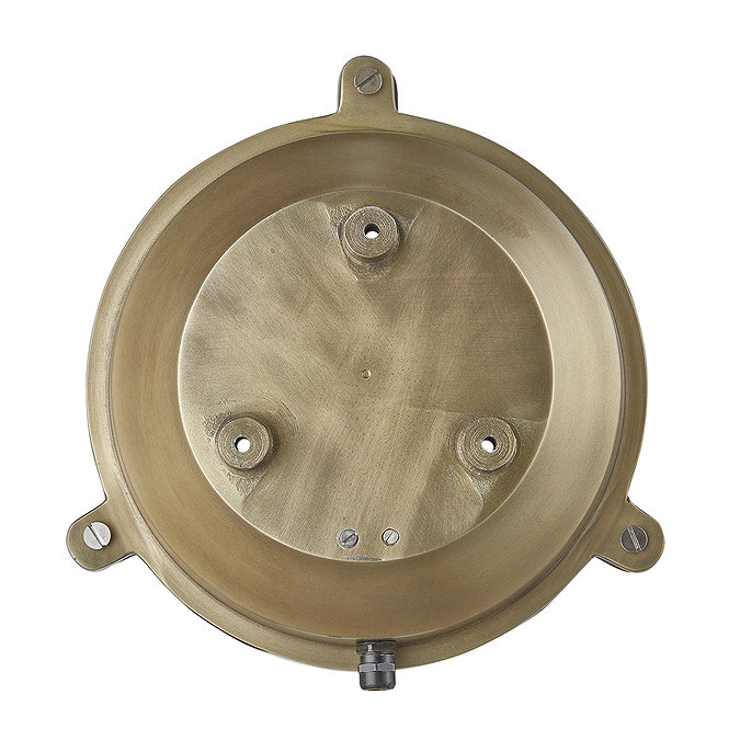 Industville 8" Bulkhead Outdoor & Bathroom Round Light - Brass - BK-IP65-RWL8-B-SW  Feature Large Im