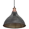 Industville Brooklyn 12" Pewter Cone Pendant Light - Copper Holder - BR-CP12-P-CH Profile Large Ima
