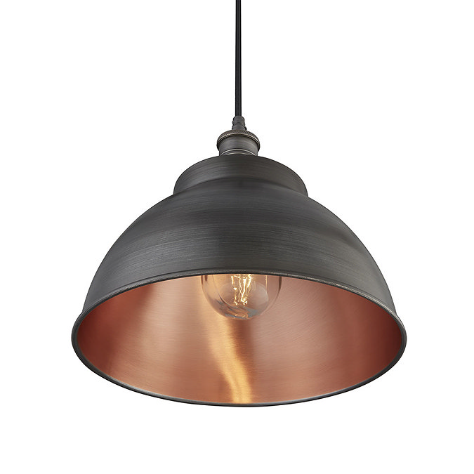 Industville Brooklyn 13" Dome Pendant - Pewter & Copper - BR-DP13-CP-PH  Profile Large Image