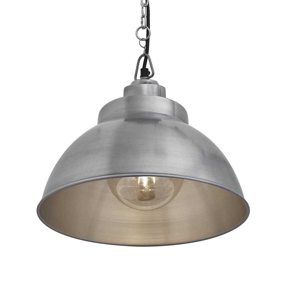 Industville Brooklyn 13" Light Pewter Dome Pendant - Light Pewter Chain Holder - BR-DP13-LP-LPCN Pr