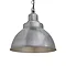 Industville Brooklyn 13" Light Pewter Dome Pendant - Light Pewter Chain Holder - BR-DP13-LP-LPCN Lar