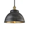 Industville Brooklyn 13" Pewter & Brass Dome Pendant - Brass Holder - BR-DP13-BP-BH Large Image