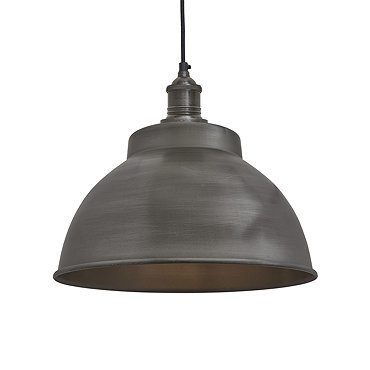 Industville Brooklyn 13" Pewter Dome Pendant - Pewter Holder - BR-DP13-P-PH  Profile Large Image