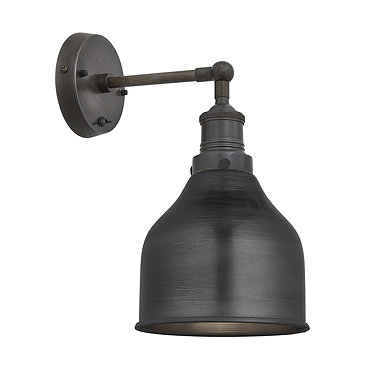 Industville Brooklyn 7" Cone Wall Light - Pewter - BR-CWL7-P-PH  Profile Large Image
