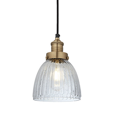 Industville Brooklyn 7" Glass Cone Pendant Light - Brass - BR-GLCP7-BH  Profile Large Image
