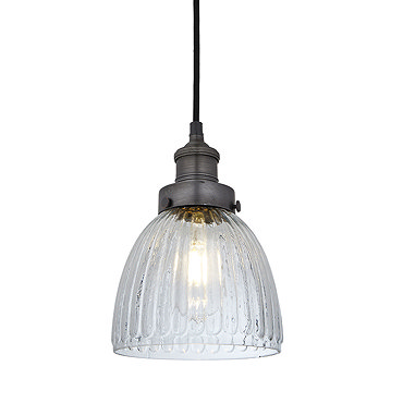 Industville Brooklyn 7" Glass Cone Pendant Light - Pewter - BR-GLCP7-PH  Profile Large Image
