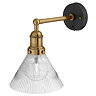 Industville Brooklyn 7" Glass Funnel Wall Light - Brass Holder