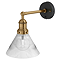 Industville Brooklyn 7" Glass Funnel Wall Light - Brass Holder