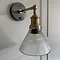 Industville Brooklyn 7" Glass Funnel Wall Light - Brass Holder - BR-GLFWL7-BH  Profile Large Image