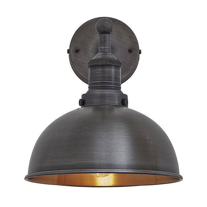 Industville Brooklyn 8" Dome Wall Light - Pewter & Copper - BR-DWL8-CP-PH  Profile Large Image