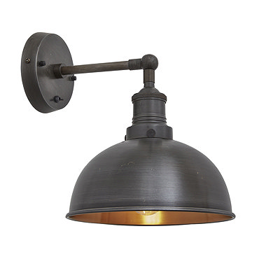 Industville Brooklyn 8" Dome Wall Light - Pewter & Copper - BR-DWL8-CP-PH  Profile Large Image