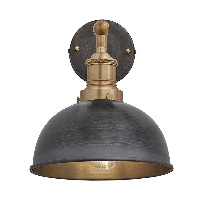 Industville Brooklyn 8" Dome Wall Light - Pewter - BR-DWL8-P-BH  Profile Large Image