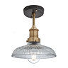 Industville Brooklyn 8" Glass Dome Flush Mount Light - Brass - BR-GLDFM8-BH Large Image