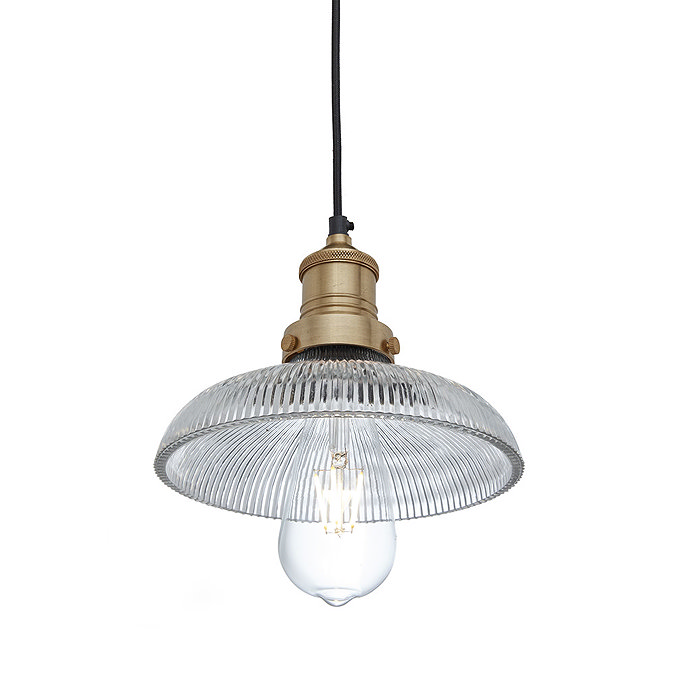 Industville Brooklyn 8" Glass Dome Pendant Light - Brass Holder - BR-GLDP8-BH  Profile Large Image