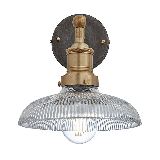 Industville Brooklyn 8" Glass Dome Wall Light - Brass Holder - BR-GLDWL8-BH  Profile Large Image