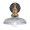 Industville Brooklyn 8" Glass Dome Wall Light - Brass Holder - BR-GLDWL8-BH  Profile Large Image