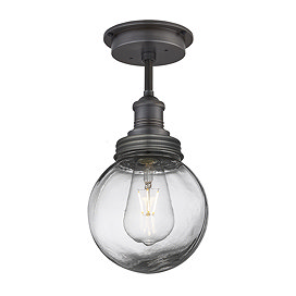 Industville Brooklyn Outdoor & Bathroom Globe Flush Mount Light - Pewter - BR-IP65-FM-PH-PR-GLG Larg