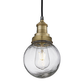 Industville Brooklyn Outdoor & Bathroom Globe Pendant Light - Brass - BR-IP65-P-BH-BR-GLG Large Imag