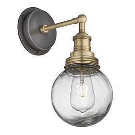 Industville Brooklyn Outdoor & Bathroom Globe Wall Light - Brass - BR-IP65-WL-BH-BR-GLG Large Image