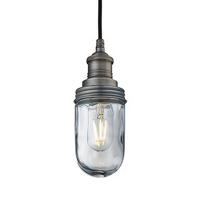 Industville Brooklyn Outdoor & Bathroom Pendant - Pewter - BR-IP65-P-PH-PR Large Image