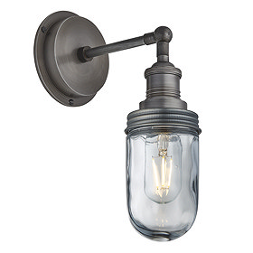 Industville Brooklyn Outdoor & Bathroom Wall Light - Pewter - BR-IP65-WL-PH-PR Large Image