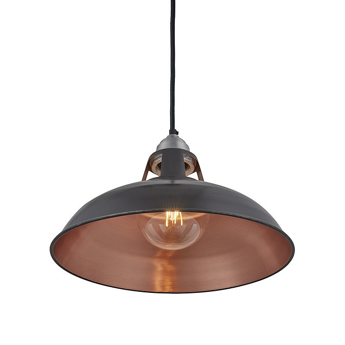 Industville Old Factory 15" Slotted Pendant - Pewter & Copper - OF-SLP15-CP-LPH  Profile Large Image