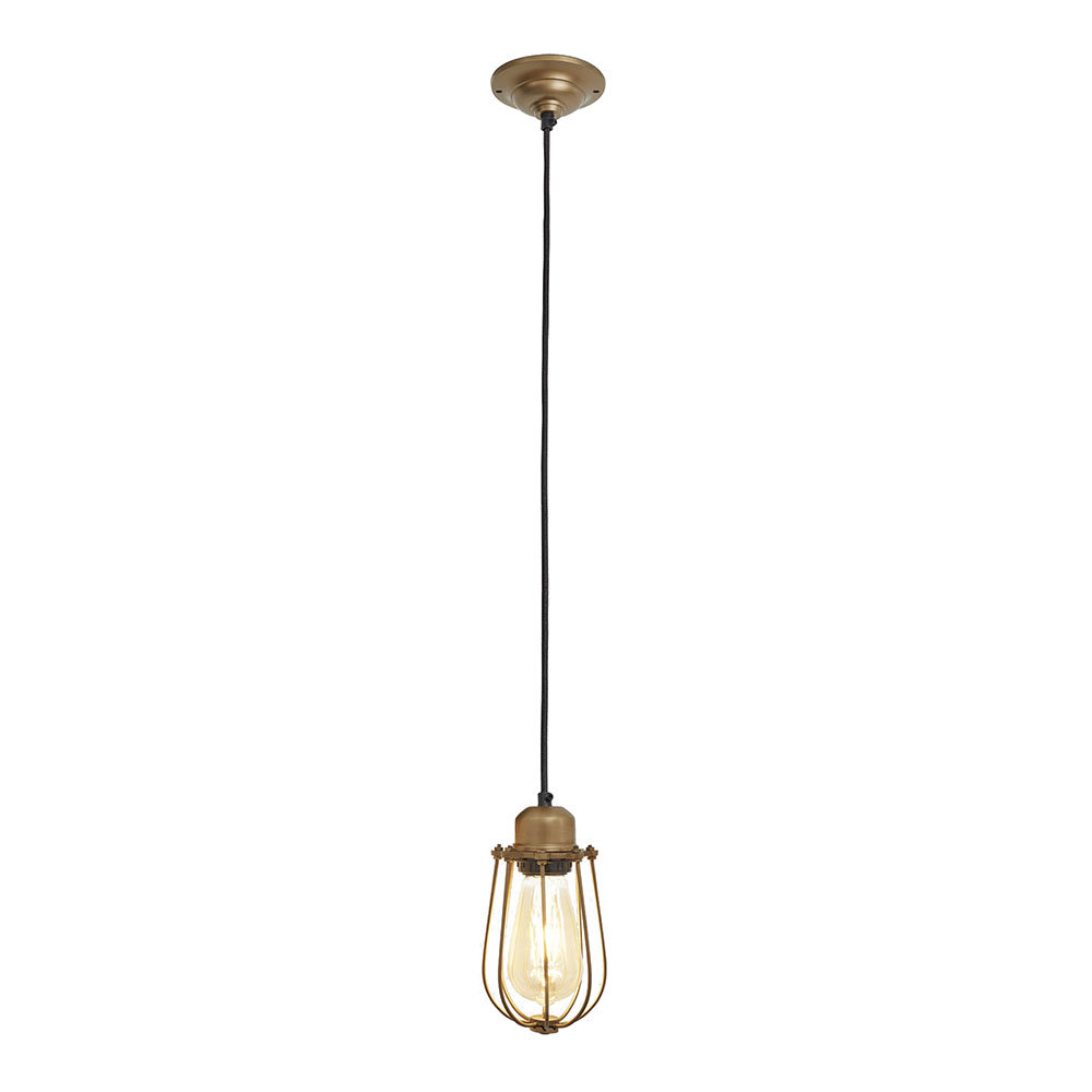 Industville Orlando 4" Wire Cage Pendant Light - Brass - OR-WCP4-B  Profile Large Image