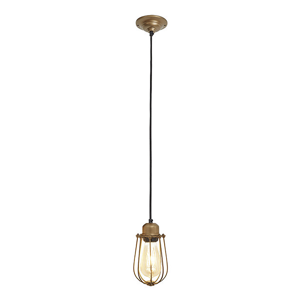 Industville Orlando 4" Wire Cage Pendant Light - Brass - OR-WCP4-B  Profile Large Image