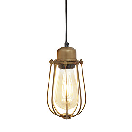 Industville Orlando 4" Wire Cage Pendant Light - Brass - OR-WCP4-B Large Image