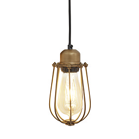 Industville Orlando 4" Wire Cage Pendant Light - Brass - OR-WCP4-B Large Image