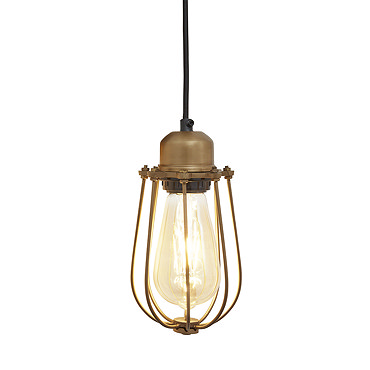 Industville Orlando 4" Wire Cage Pendant Light - Brass - OR-WCP4-B  Profile Large Image