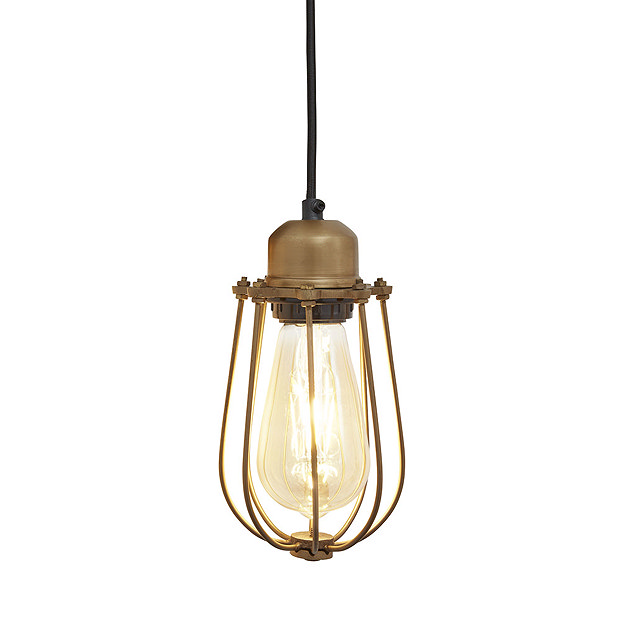 Industville Orlando 4" Wire Cage Pendant Light - Brass - OR-WCP4-B Large Image