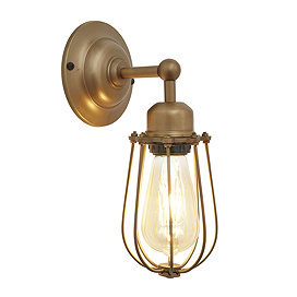 Industville Orlando 4" Wire Cage Wall Light - Brass - OR-WCWL4-B Large Image