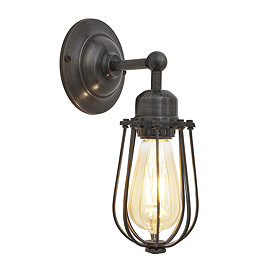 Industville Orlando 4" Wire Cage Wall Light - Pewter - OR-WCWL4-P Large Image