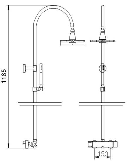 Hudson Reed Minimalist Infinity Thermostatic Shower - A389 at Victorian ...