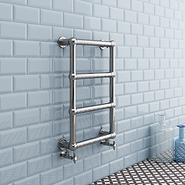 Inglewood Traditional 748 x 498mm Chrome Heated Towel Rail Large Image