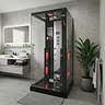Insignia 1000 x 900mm Black Sauna & Steam Shower Cabin