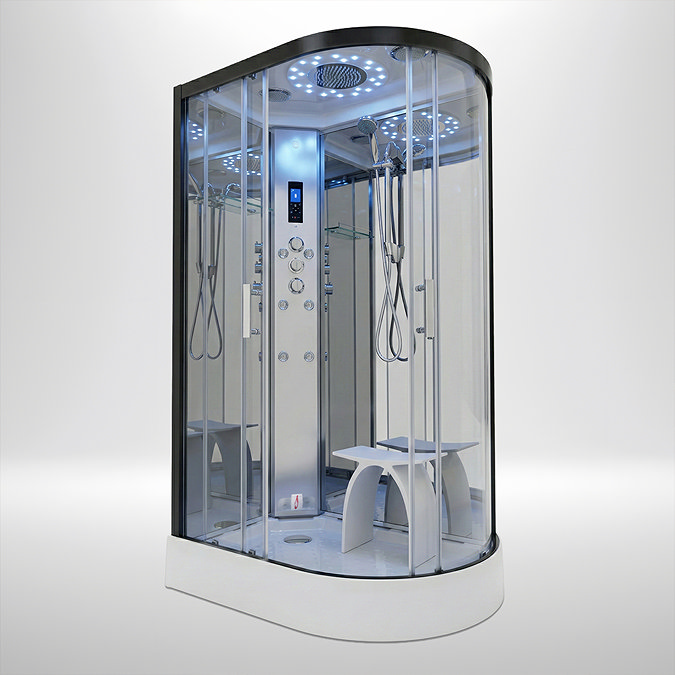 Insignia Platinum 1100 x 700mm Steam Shower Black Frame