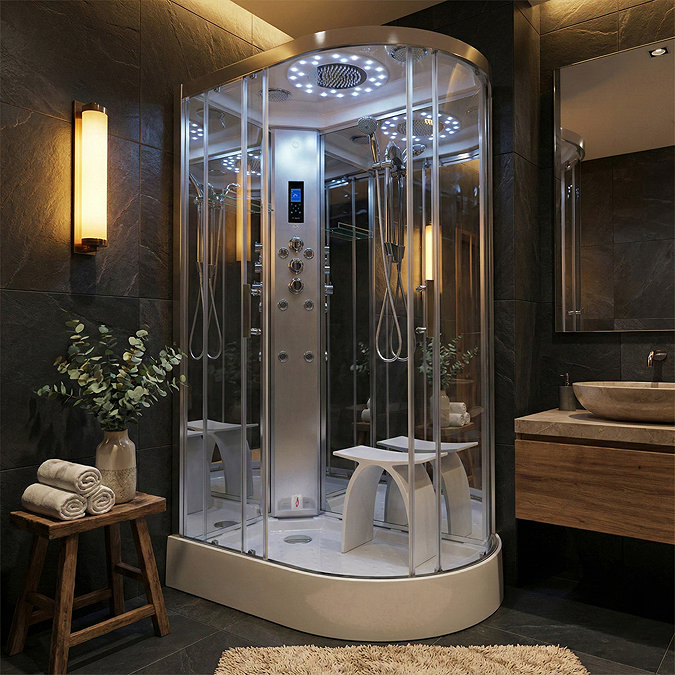 Insignia Platinum 1100 x 700mm Steam Shower Chrome Frame