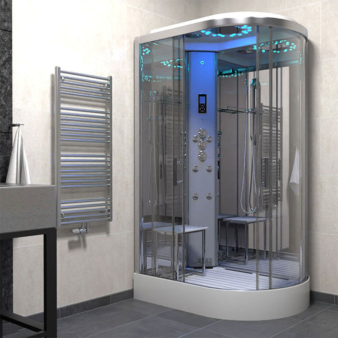 Insignia Platinum 1100 x 700mm Steam Shower Chrome Frame Large Image