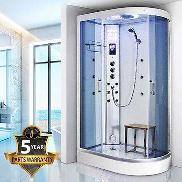 Insignia - 1200mm Steam Shower Cabin with White Backwalls - GT5000W Profile Large Image