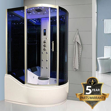 Insignia - 1500mm Steam Shower Cabin with Mirrored Backwalls - INS8058 Profile Large Image