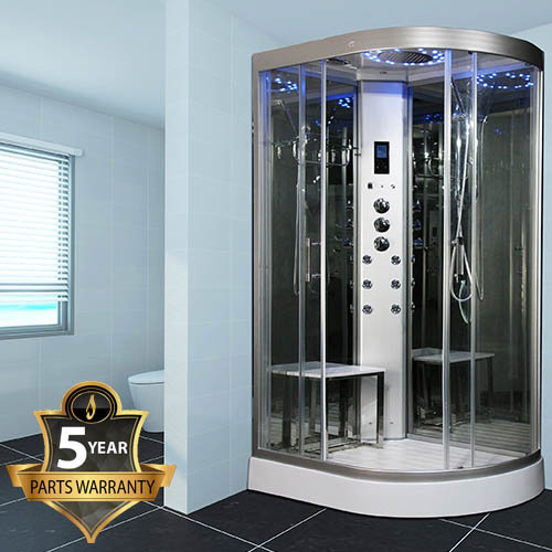 Insignia INS5000 Steam Shower Cabin with Mirrored Backwalls 1200 x 800mm Large Image