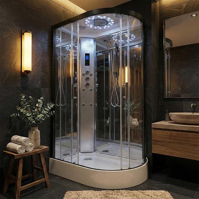 Insignia Platinum 1100 x 700mm Shower Cabin Black Frame