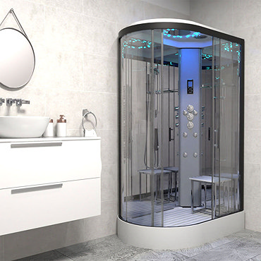 Insignia Platinum 1200 x 800mm Non-Steam Shower Cabin Black Frame  Profile Large Image