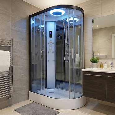 Insignia Premium 1200 x 800mm Non-Steam Shower Cabin Black Frame