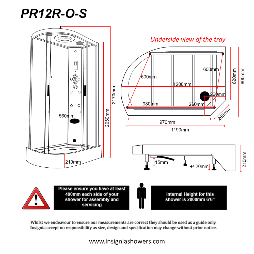 Insignia Premium 1200 x 800mm Steam Shower Black Frame