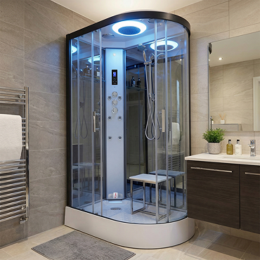 Insignia Premium 1200 x 800mm Steam Shower Black Frame
