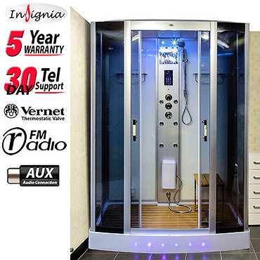 Insignia - Steam Shower Cabin with White Backwalls - GT0509W Profile Large Image